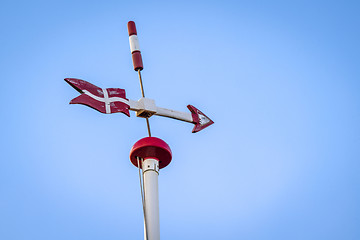 Image showing Danish weather vane with the flag of Denmark