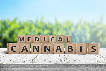 Image showing Medical Cannabis sign on a natural desk