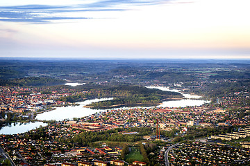 Image showing Silkeborg city in Denmark seen from above
