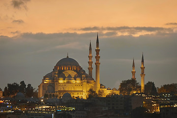 Image showing The Blue Mosque in the night