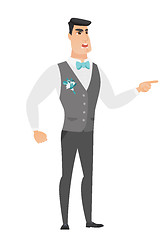 Image showing Furious groom screaming vector illustration.