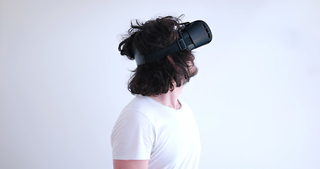 Image showing Man using headset of virtual reality