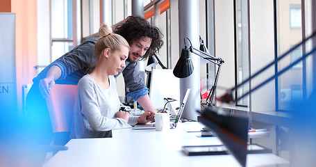 Image showing Business People Working With laptop in office