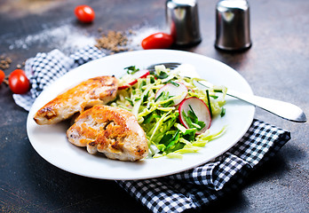 Image showing chicken with salad