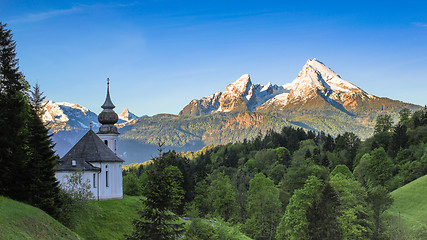 Image showing Destination scenery in Berchtesgaden with Maria Gern chapel and 