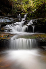 Image showing Cascading water through gully into little rock pool