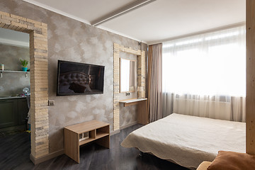 Image showing Interior bedroom one-bedroom apartment