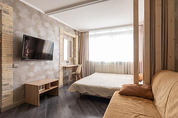 Image showing Interior bedroom one-bedroom apartment