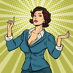 Image showing businesswoman presentation gesture