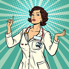 Image showing woman doctor presentation gesture