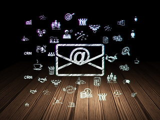 Image showing Business concept: Email in grunge dark room