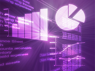 Image showing Spreadsheet business charts illustration