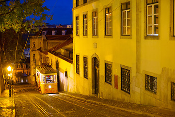 Image showing Night Lisbon street, Portugal