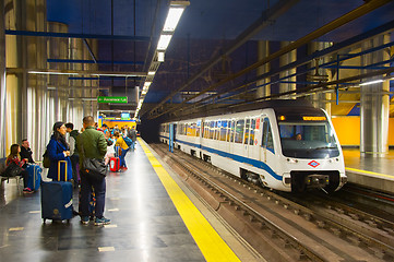 Image showing Madrid metro train station, Spain