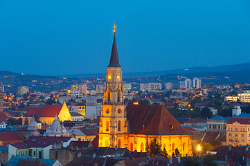 Image showing Saint Michael at twilight. Cluj-Napoca