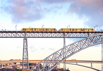 Image showing Tram on a bridge, Porto