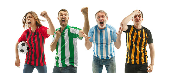 Image showing Collage about emotions of football fans