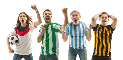 Image showing Collage about emotions of football fans