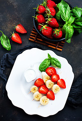 Image showing banana with strawberry