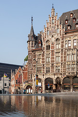 Image showing Old buildings with beautiful facade