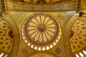 Image showing ISTANBUL, TURKEY - September 9, 2017: Vie over the domes of the Blue Mosque in Istanbul, Turkey.