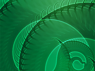 Image showing Swirling spiral fronds abstract