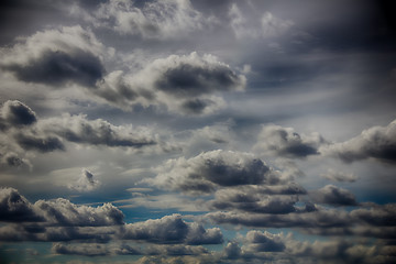 Image showing wonderful clouds against the warm sky