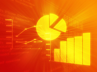 Image showing Spreadsheet business charts illustration