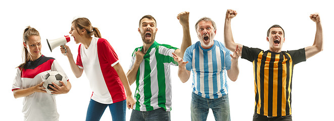 Image showing Collage about emotions of football fans