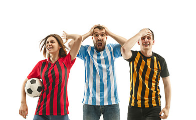 Image showing Collage about emotions of football fans