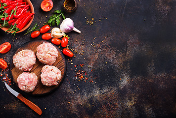 Image showing raw cutlets