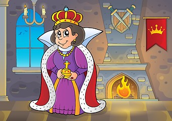 Image showing Happy queen in castle theme 1