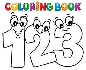 Image showing Coloring book cartoon numbers image 1