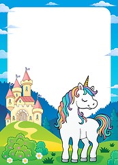 Image showing Dreaming unicorn theme frame 2