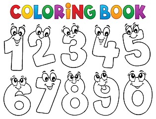 Image showing Coloring book cartoon numbers set 1