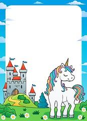 Image showing Dreaming unicorn theme frame 1