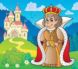 Image showing Happy queen near castle theme 5