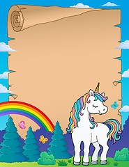 Image showing Dreaming unicorn theme parchment 2