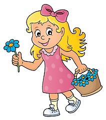 Image showing Girl with flower theme image 1