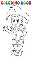 Image showing Coloring book happy jester theme 1