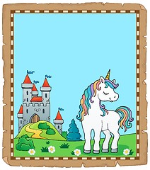 Image showing Dreaming unicorn theme parchment 1