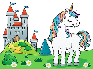 Image showing Dreaming unicorn theme image 1