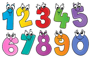 Image showing Cartoon numbers theme set 1