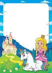 Image showing Princess and unicorn theme frame 1