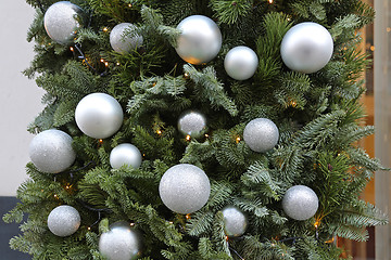 Image showing Silver Christmas Baubles