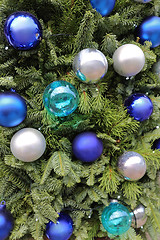 Image showing Christmas Baubles Blue