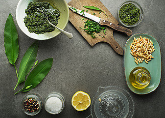 Image showing Wild garlic pesto