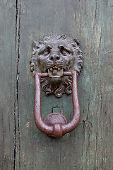 Image showing Ancient italian lion shaped door knocker 