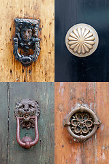 Image showing Ancient italian door knockers and handles.