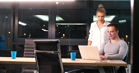 Image showing young designers in the night office